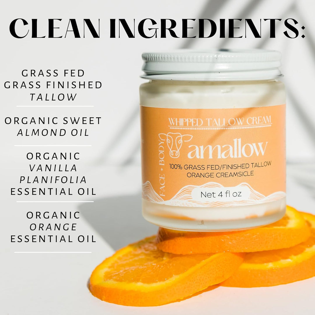 Amallow Sebo de Res 100% Alimentada con Pasto para el Cuidado de la...