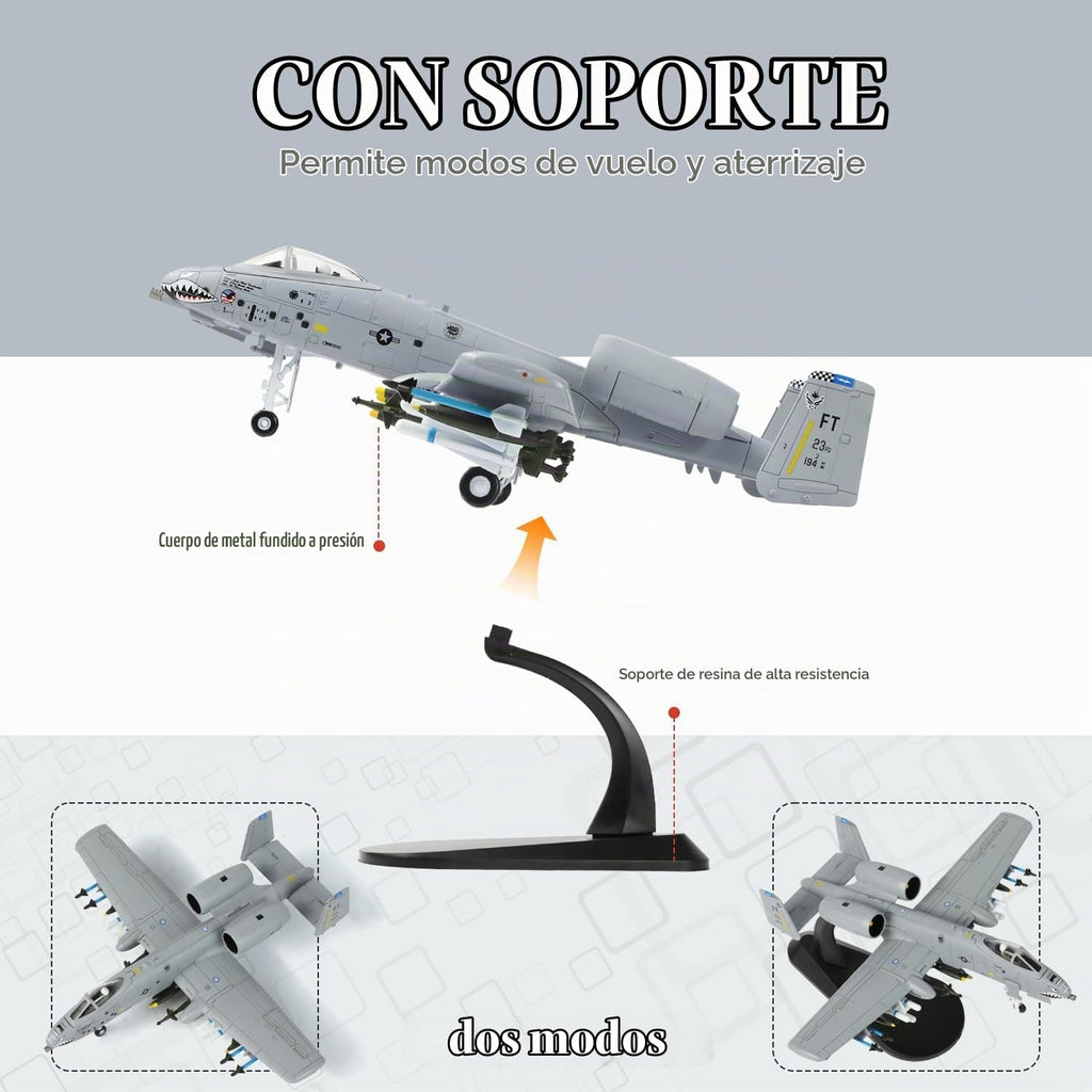 1/100 -10 Thunderbolt II Warthog modelo de metal fundido troquel