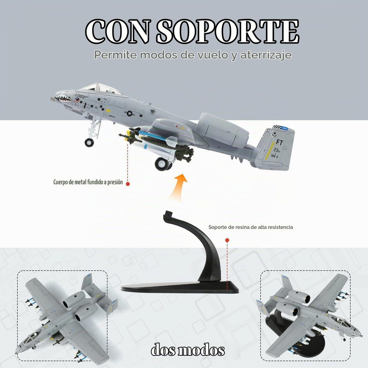 1/100 -10 Thunderbolt II Warthog modelo de metal fundido troquel