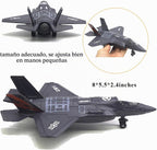 Avión de Combate a Escala Militar F-35 Modelo de Avión del Ejército Fuerza Aérea de Metal Fundido con Retroceso Avión de Ataque y Bombardeo con Luces y Sonidos para Niños o Colección
