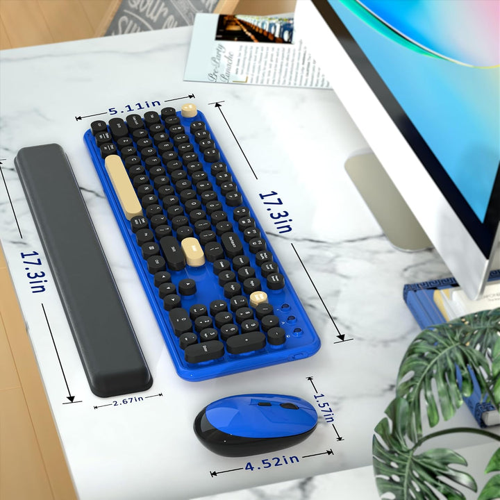 Combos de teclados de computadora inalámbricos, teclado retro color...
