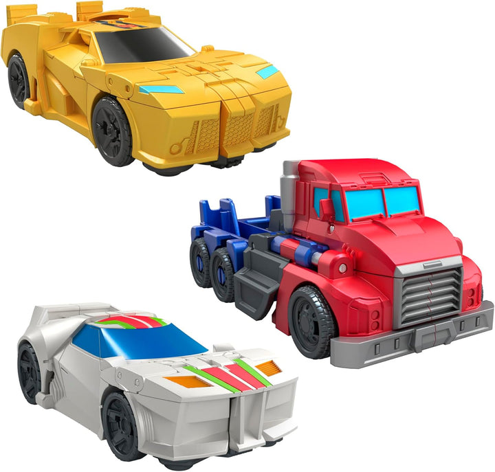 Transformers 1-Step Flip Heroes Paquete de 3, Figuras de Acción de...