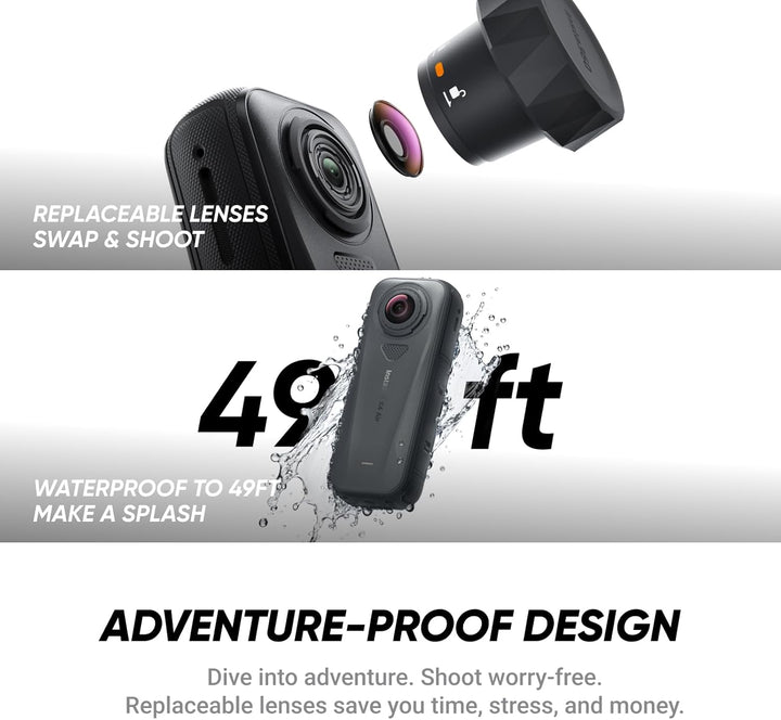 Insta360 X4 Air Kit de esquí - Cámara 360 de 8K impermeable y liger...