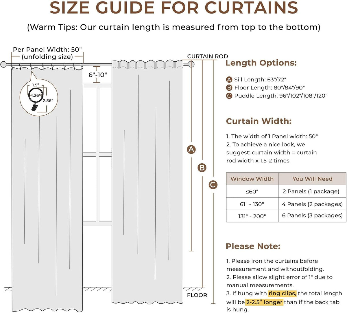 INOVADAY - Cortinas opacas 100% para dormitorio, cortinas opacas de 84