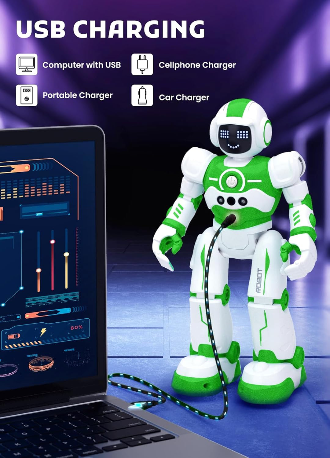 EduCuties Juguetes robot para niños, control remoto programable, ju...