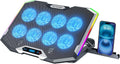 Almohadilla de refrigeración para laptop gaming con 8 ventiladores de refrigeración, almohadilla enfriadora de ventilador para laptop de 15 a 17.3 pulgadas, soporte enfriador para notebook