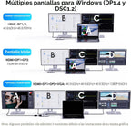 WAVLINK Estación de acoplamiento para portátil, monitores cuádruples