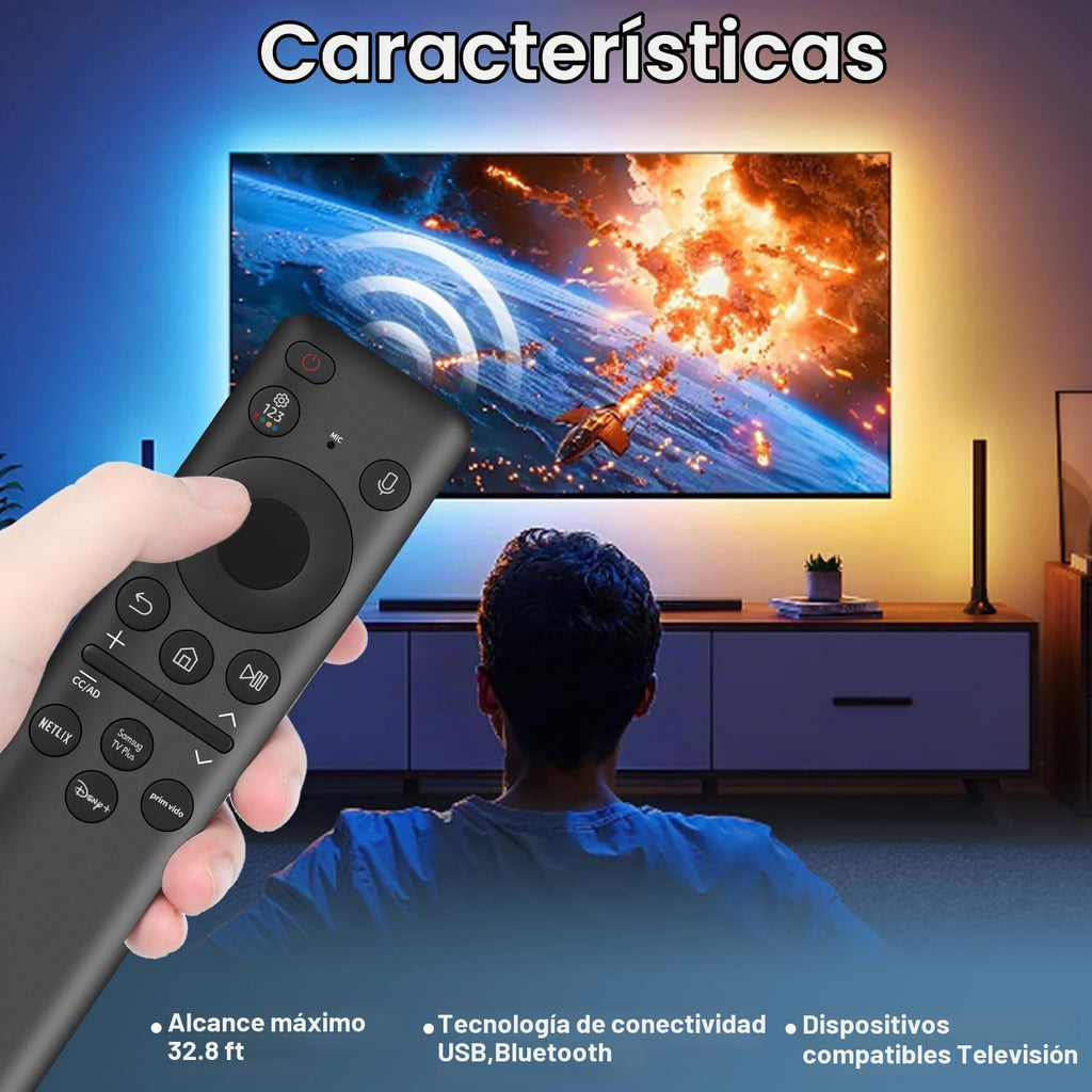 BN59-01432A - Control remoto de repuesto para Samsung Smart TV, solar y USB-C recargable, universal para televisores inteligentes Samsung 2019-2026 con función de voz