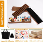 Rummy Cube Game Original - Juego de Cubos Rummy para 2-4 Jugadores con 106 Fichas y 4 Soportes de Madera - Juegos de Mesa Clásicos para Familia y Fiesta