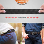 BULLIANT Cinturón para hombre, paquete de 2, elástico, trenzado, pa...