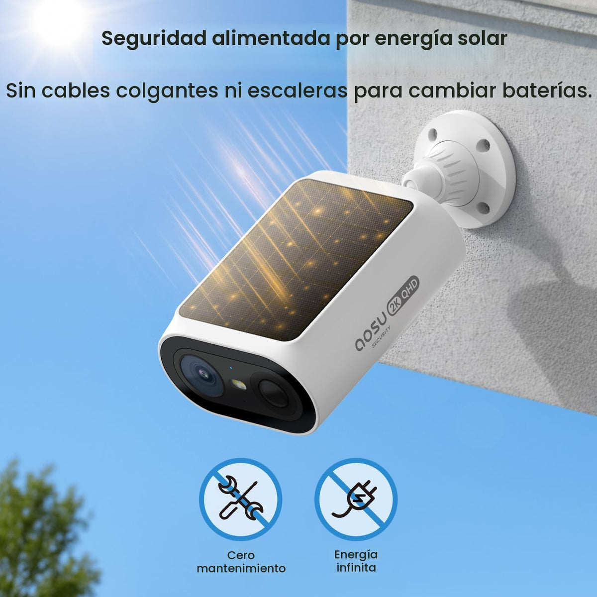 aosu Sistema al aire libre inalámbrico de las cámaras de seguridad solares
