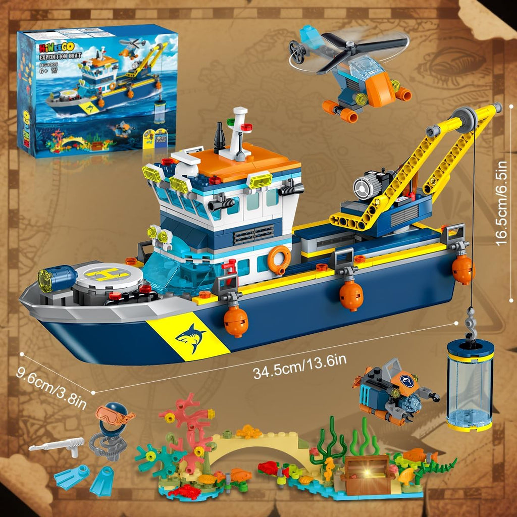 HiWEEGO City - Juego de construcción de barcos flotantes con luz LED para