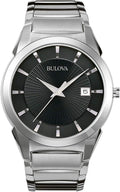 Bulova Reloj de hombre de 3 manecillas con calendario y fecha, mecanismo de cuarzo, esfera con patrón, 38mm, Estilo: 96B149