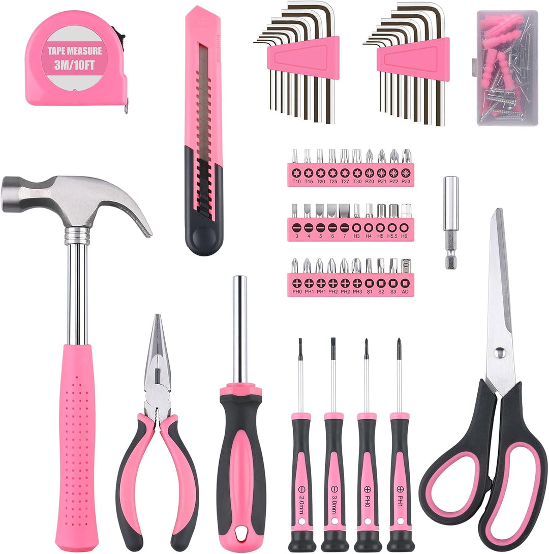 WINNER - Kit de herramientas de 150 piezas en color rosa para todo...