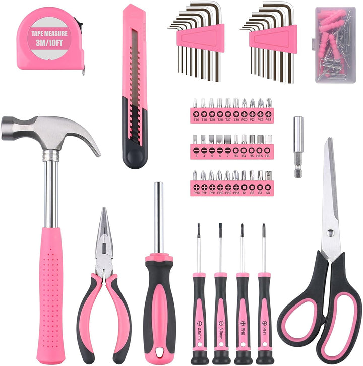 WINNER - Kit de herramientas de 150 piezas en color rosa para todo...