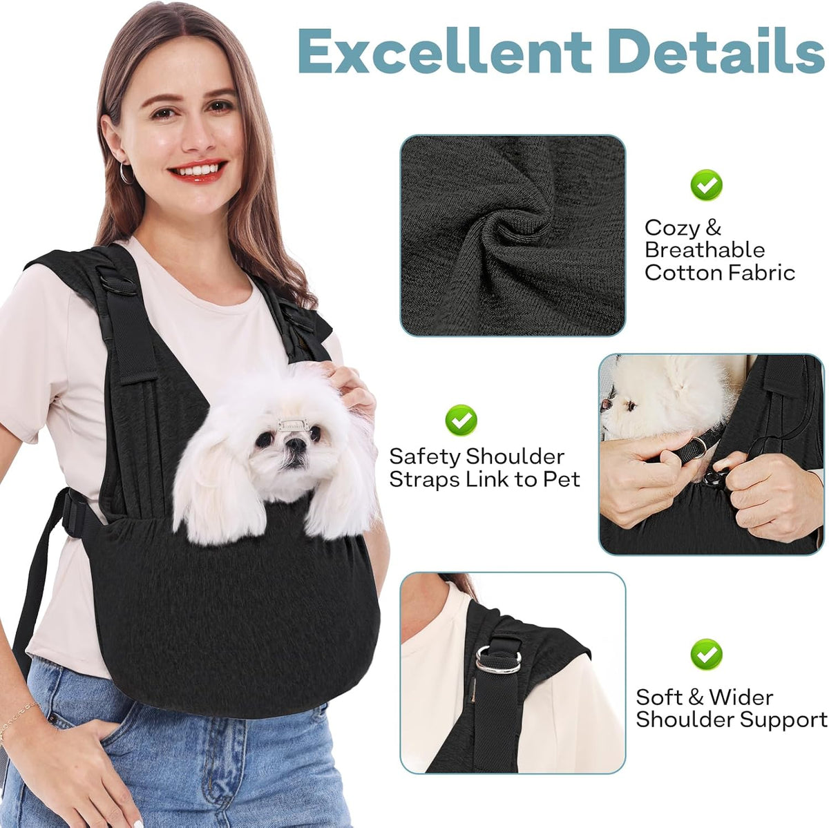 Supet Transportador de perro para mascotas pequeñas, mochila frontal