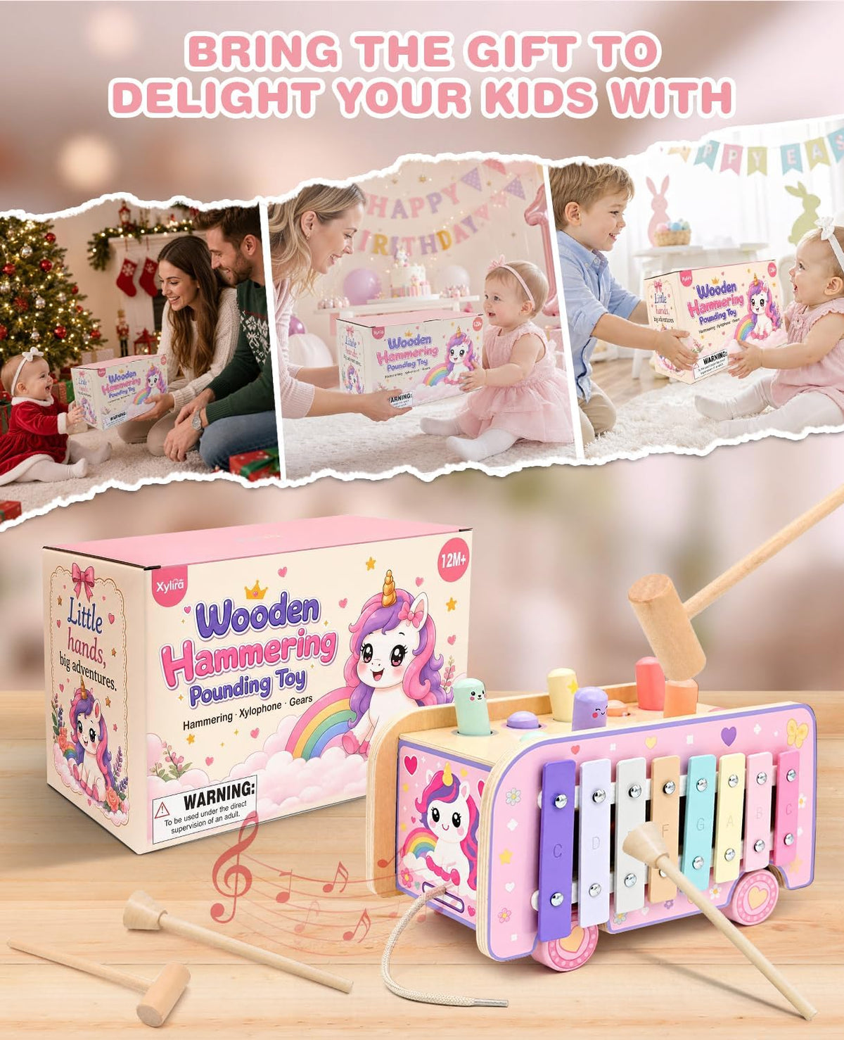 Juguetes Montessori de madera para niños de 1 año, regalo de primer