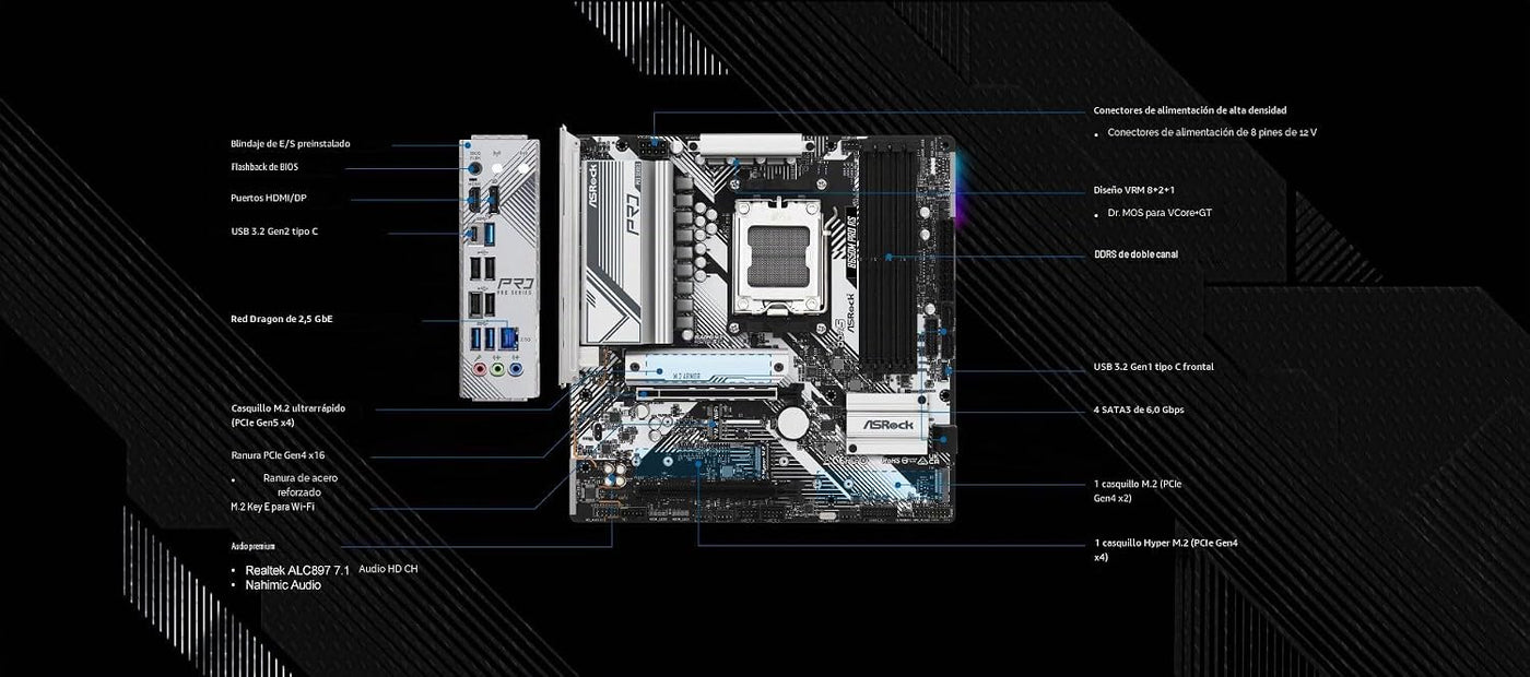 Asrock B650M Pro RS AMD Socket AM5 Ryzen 7000\/8000\/9000 Series DD...