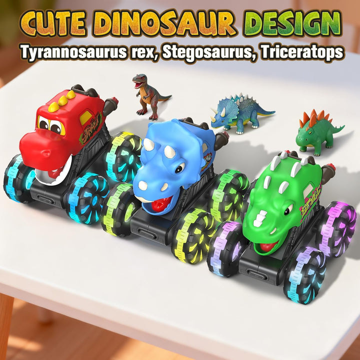 Camiones monstruo de dinosaurio para niños de 2 a 4 años: paquete d...