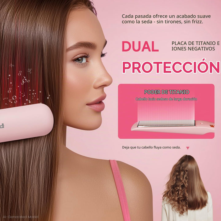 PRITECH Plancha de Pelo de 1 Pulgada de Titanio Rosa | Straightener...