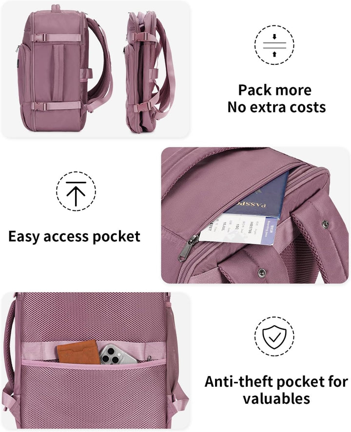 ECOHUB Mochila de Viaje Mochila de Transporte, Rosado-2, Mochilas d...