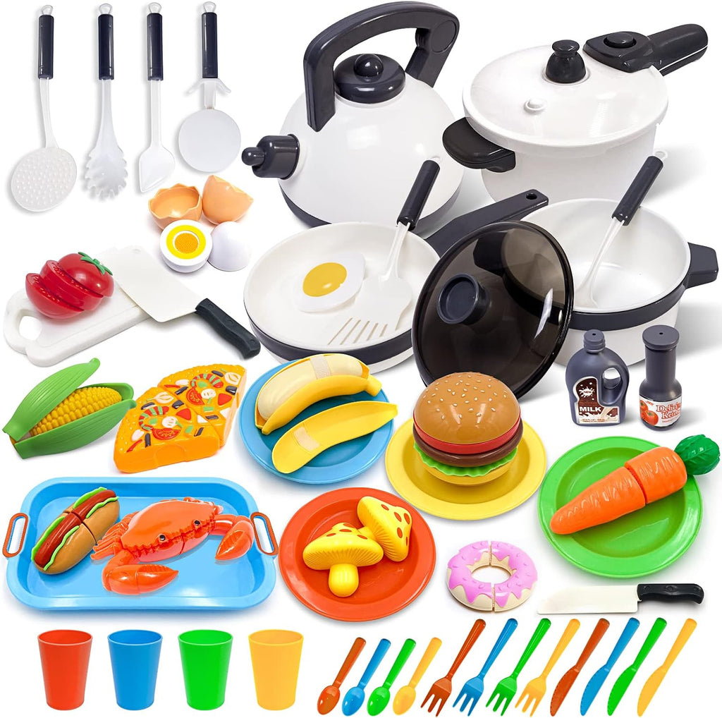 Utensilios de cocina para niños, utensilios de cocina para jugar, platos