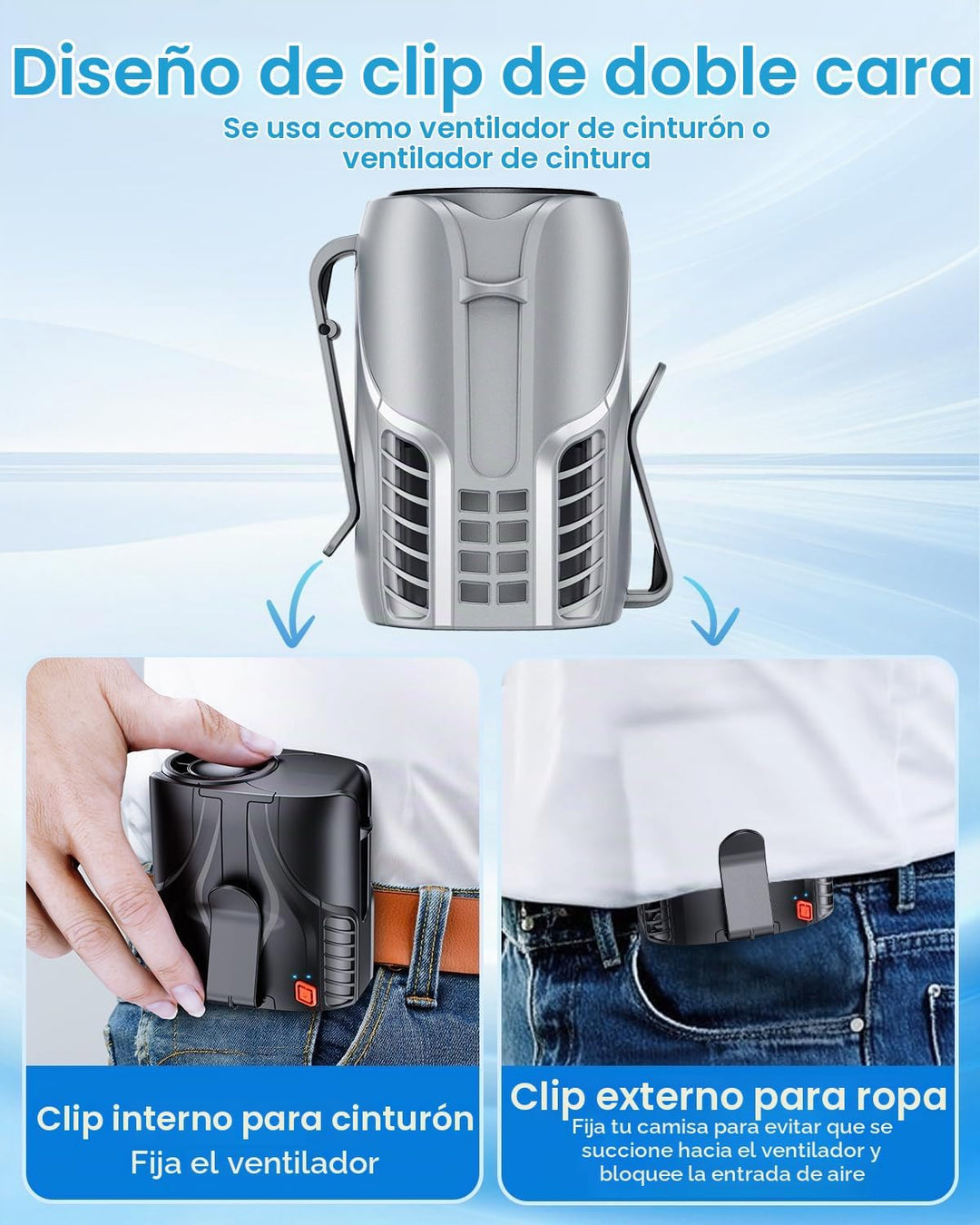 DeeKom 2025 Ventilador de cintura portátil personal y ventilador de...