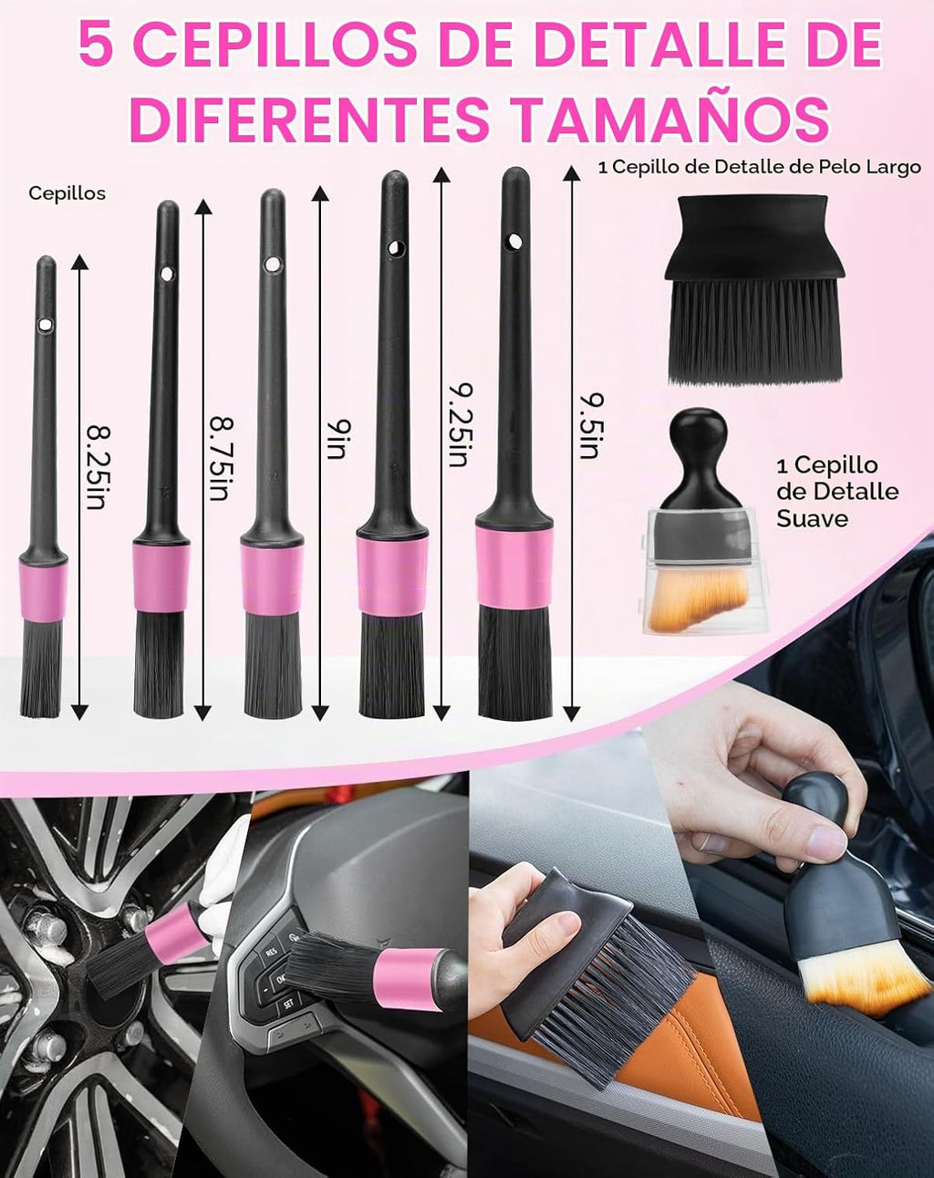 THINKWORK Kit de limpieza de coche con vacío, limpieza profunda para
