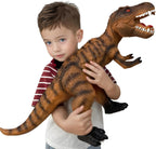 Gzsbaby Juguetes de dinosaurios grandes para niños pequeños, figuras de dinosaurio de tiranosaurio Rex de 28 pulgadas, juguetes de dinosaurio realistas jumbo para niños y niñas, regalo para niños de 1, 2, 3, 4, 5, 6, 7, 8 años (marrón)