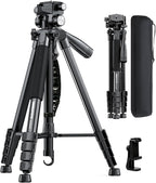 Camofoto - Trípode para cámara de 74 pulgadas, soporte de trípode para