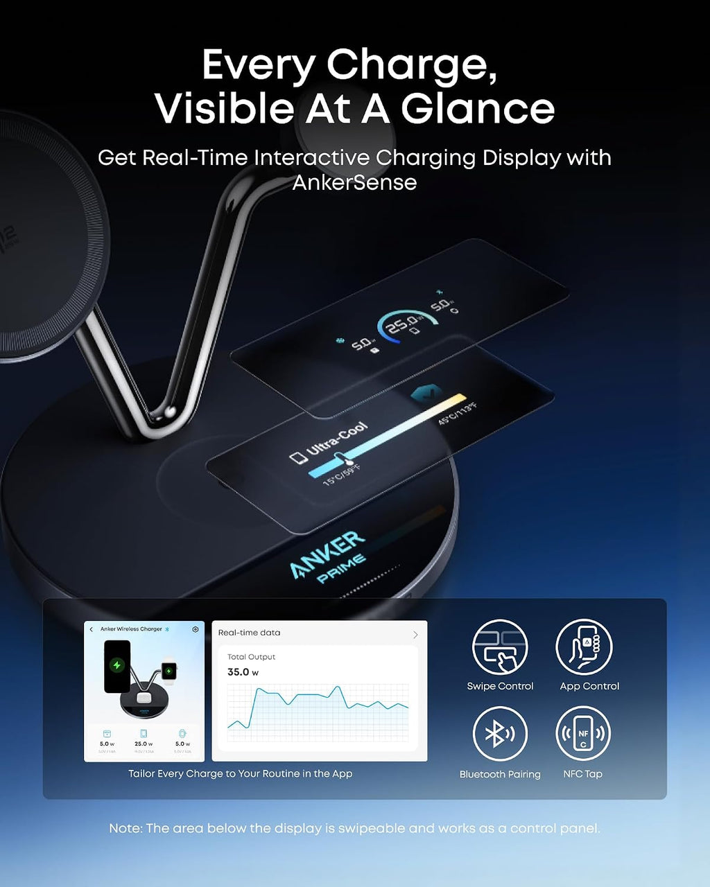 Estación de carga inalámbrica 3 en 1 Qi2.2 MagSafe compatible con 25 W de Anker Prime