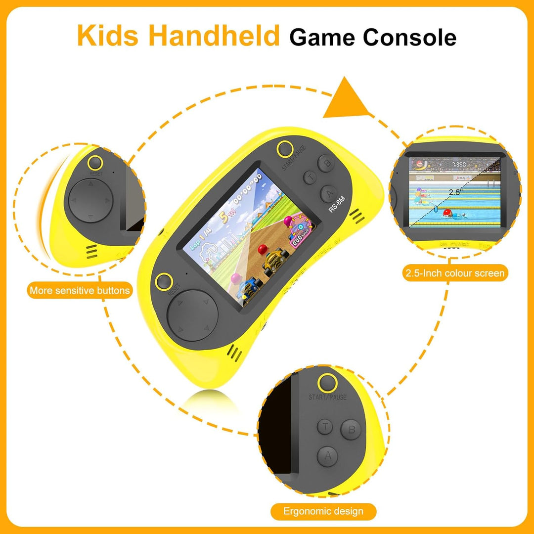 Juegos de mano para niños, videojuego retro de 16 bits con 220 jueg...