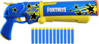 Nerf Fortnite Half Tone Hero Blaster, código de bonificación para desbloquear la envoltura de héroe de medio tono en el juego, carga de ruptura, 12 dardos Nerf Elite, regalos de Fortnite
