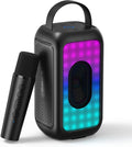 Bobtot Altavoz Bluetooth portátil con micrófono inalámbrico, negro