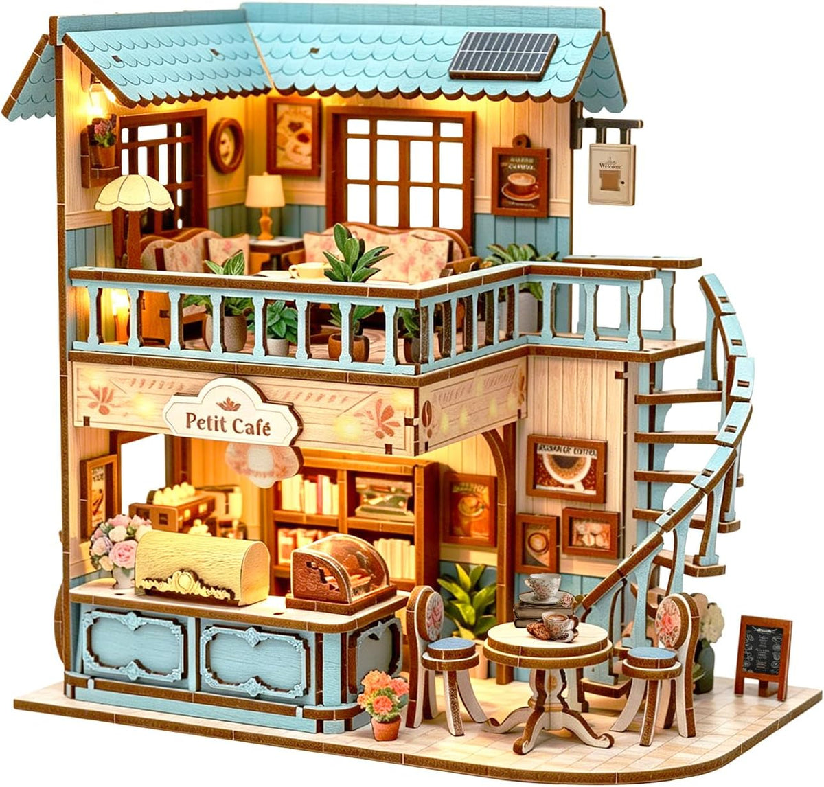 Mini kit de casa, casa de muñecas en miniatura para libros para