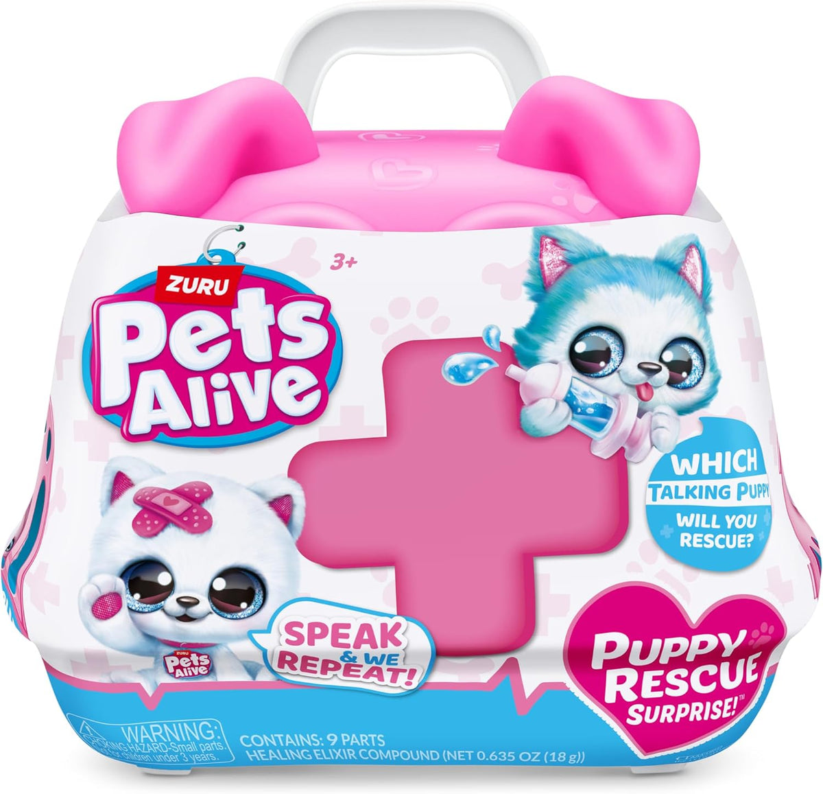 Pets Alive Pet Shop Surprise S3 Rescate de Cachorro (Perro Wole) de ZURU, Perro Sorpresa de Peluche, Peluche Ultra Suave, Sorpresas Compuestas en el Interior, Mascotas de Juguete Interactivas, Función