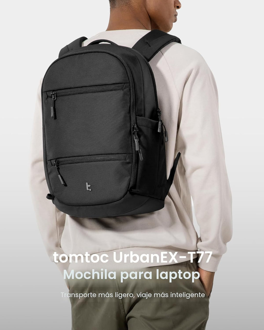 tomtoc Mochila para laptop de 16 pulgadas, mochila ligera de 22 L,...