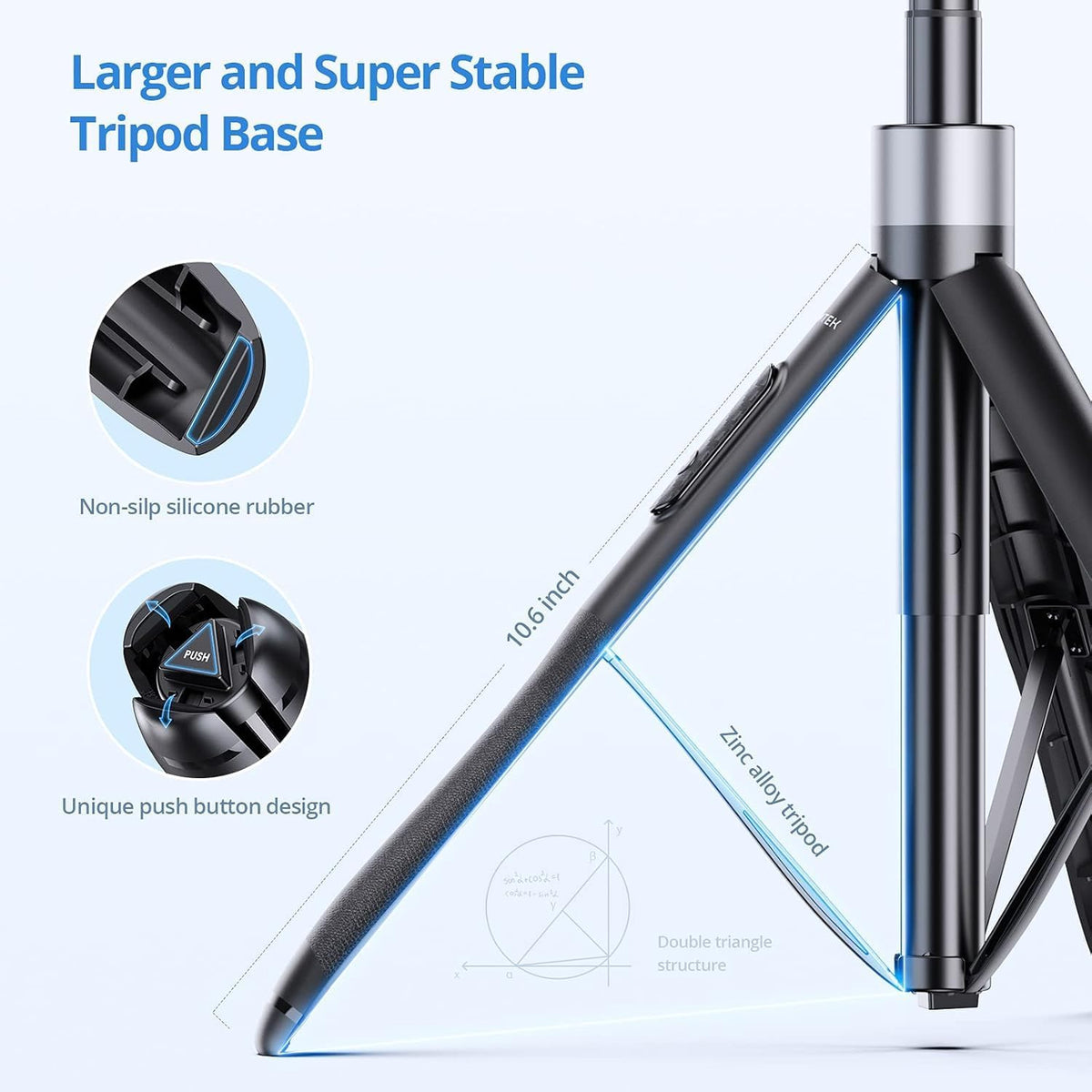 ATUMTEK Trípode para selfie stick de 60 pulgadas, todo en uno, extensible con control remoto Bluetooth, rotación de 360° para iPhone y Android, grabación de video, vlogging, transmisión en vivo, color negro