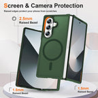 ORETECH Magnético para Samsung Galaxy Z Fold 7 Funda, Protector Translúcido Antideslizante PC Rígido Amortiguador para Samsung Z Fold 7 - Verde