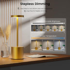 Lámpara Lámpara de mesa inalámbrica recargable, luz de mesa LED para