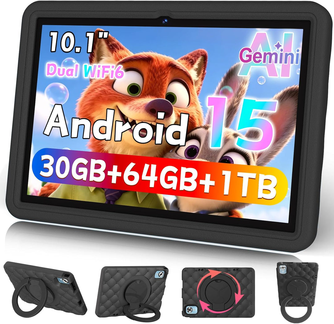 DMOAO Tableta para niños de 10,1 pulgadas Android 15-30 GB RAM+64 G...