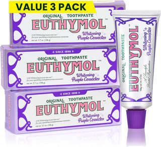 Euthymol Pasta de dientes blanqueadora morada, para dientes amarill...