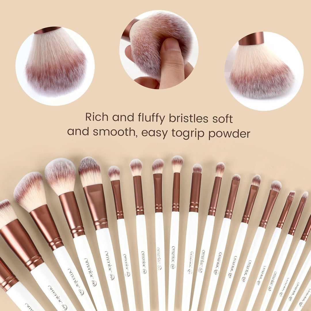 OMANIAC Juego de 20 brochas de maquillaje profesional \u2013 Base s...