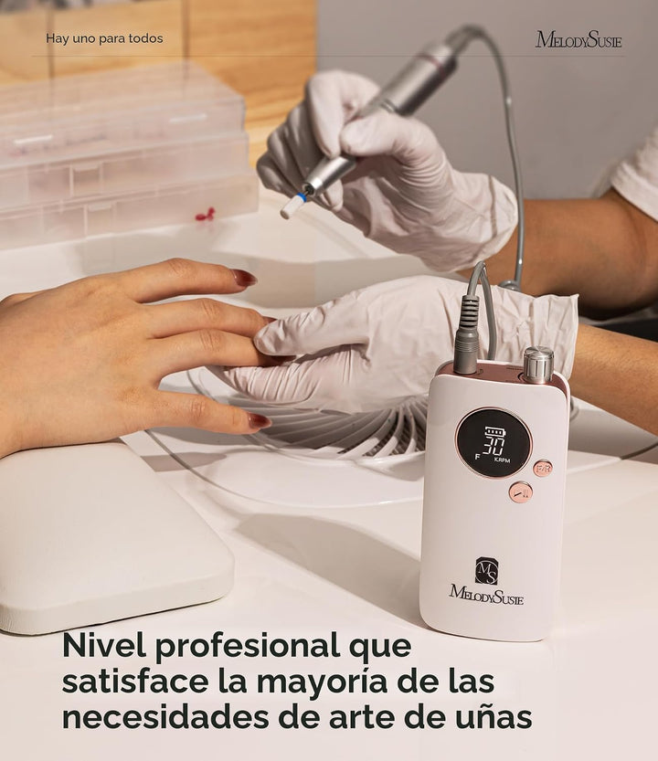 MelodySusie Taladro de uñas recargable con clip de nivel de entrada...