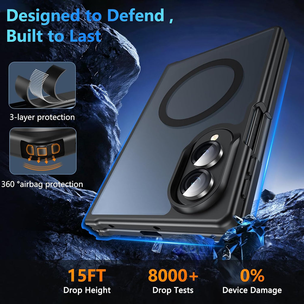 Funda magnética para Z Fold 8, funda para Samsung Galaxy Z Fold 8 [compatible con MagSafe] translúcida mate de grado militar, resistente protección a prueba de golpes, funda rígida para