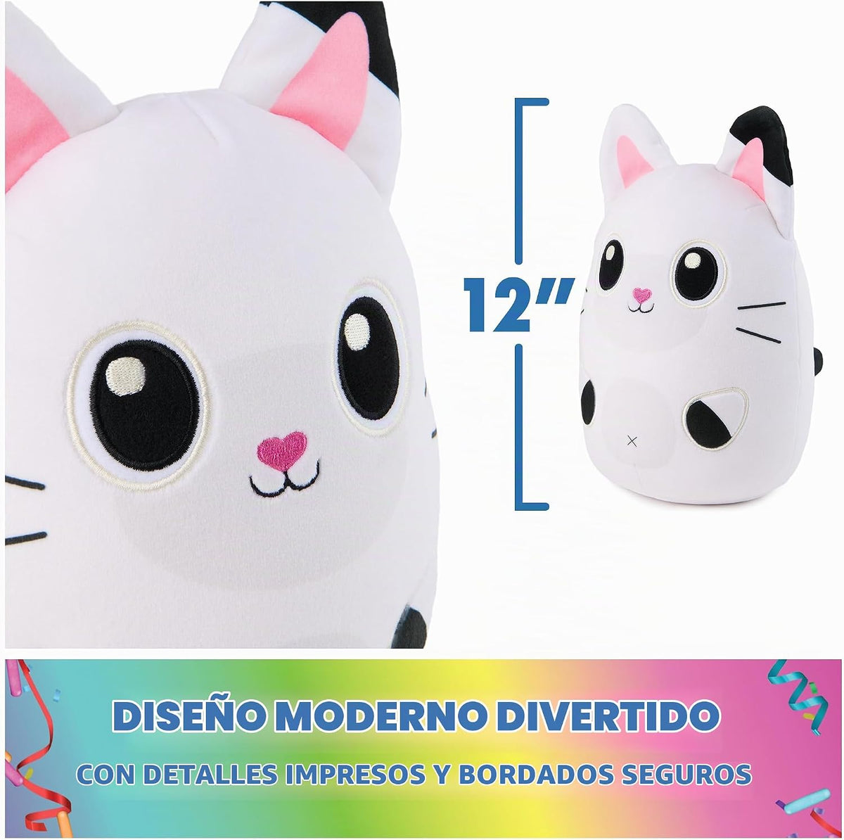 Gabby's Dollhouse - Juguete de peluche oficial de Pandy Paws de 12 pulgadas