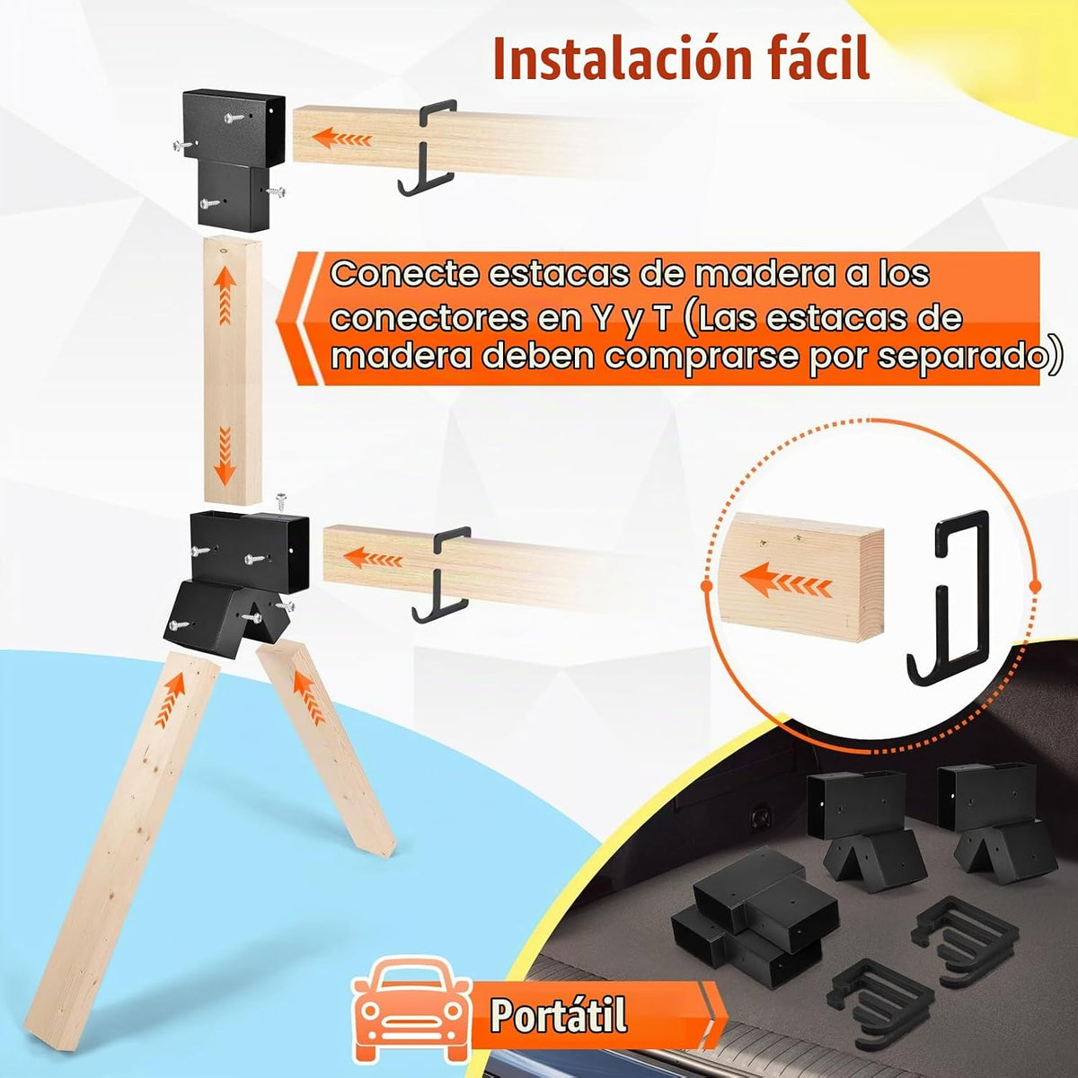 Soportes de Blanco de Acero, Colgador Modular para Blancos de Tiro, Soportes para Blancos de Tiro, Soportes Pesados en Y y T con 12 Ganchos para Colgar para Campo de Tiro al Aire Libre DIY (Solo Soportes)