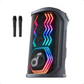 soundcore Rave 3S - Altavoz de fiesta AI con 2 micrófonos inalámbricos, sonido de 200 W, eliminación de voz AI, reverberación, espectáculo de luz, tiempo de reproducción de 12 horas, sistema PA
