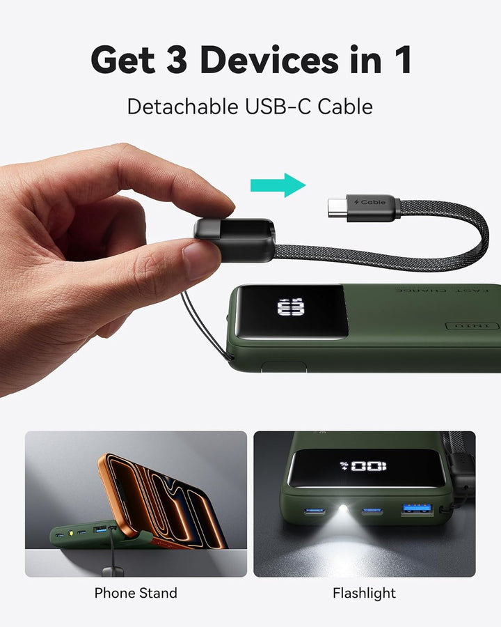 INIU Cargador portátil pequeño, 45 W PD carga rápida 10000 mAh, bat...
