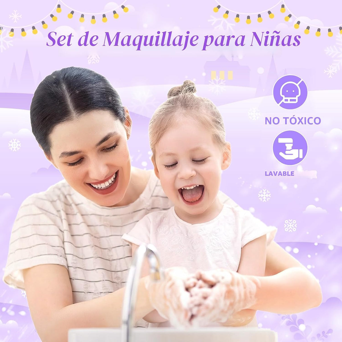 Kit de maquillaje de 57 piezas para niñas, juego de maquillaje cosmético